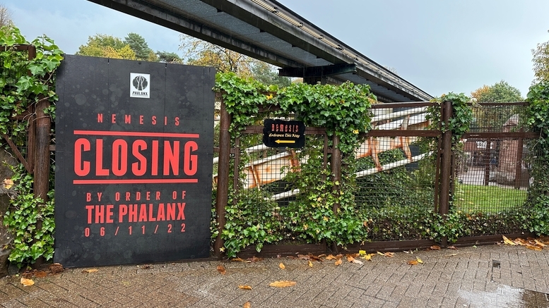 Nemesis, Phalanx closure notice, Alton Towers