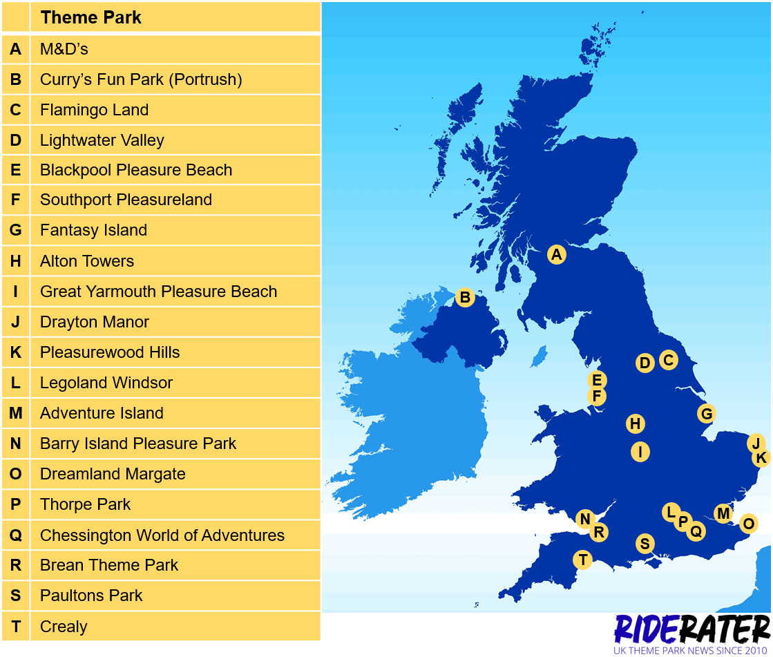 UK Theme Parks Map